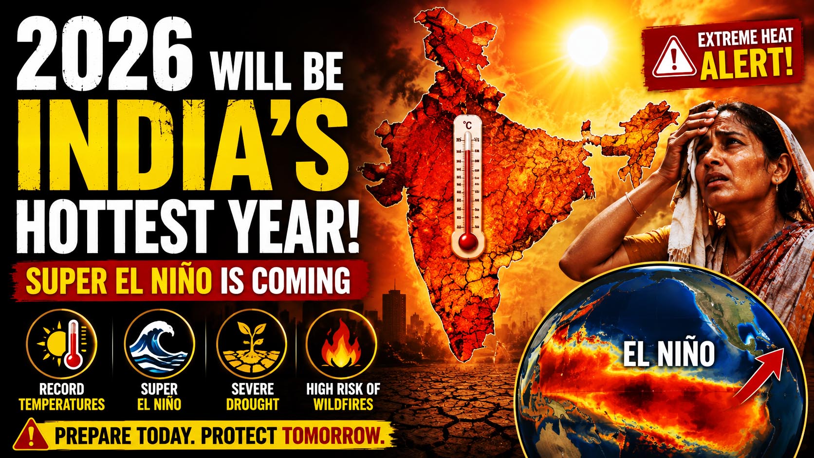 2026 hottest year in India, Super El Niño 2026, India heatwave 2026, climate change India, hottest summer in India, El Niño effects on India, India monsoon 2026, global warming India, extreme heat India, India weather forecast 2026, Super El Niño warning, India climate crisis, heatwave alert India, India temperature rise, climate disaster India, weak monsoon India, drought risk India, India water crisis, rising temperatures India, Indian summer 2026, hottest year ever India, climate emergency India, El Niño explained, India weather news, global temperature records, Pacific Ocean warming, dangerous heatwaves India, Indian climate news, future climate India, India heat crisis, monsoon failure India, greenhouse gas emissions, climate prediction India, India weather updates, heatstroke risk India, water shortage India, extreme weather India, Indian agriculture climate risk, record breaking temperatures India, climate science India, renewable energy India, global warming effects India, weather forecast India 2026, Indian climate report, India environmental news, heatwave safety tips, severe summer India, hottest climate India, El Niño and monsoon, India extreme temperatures.