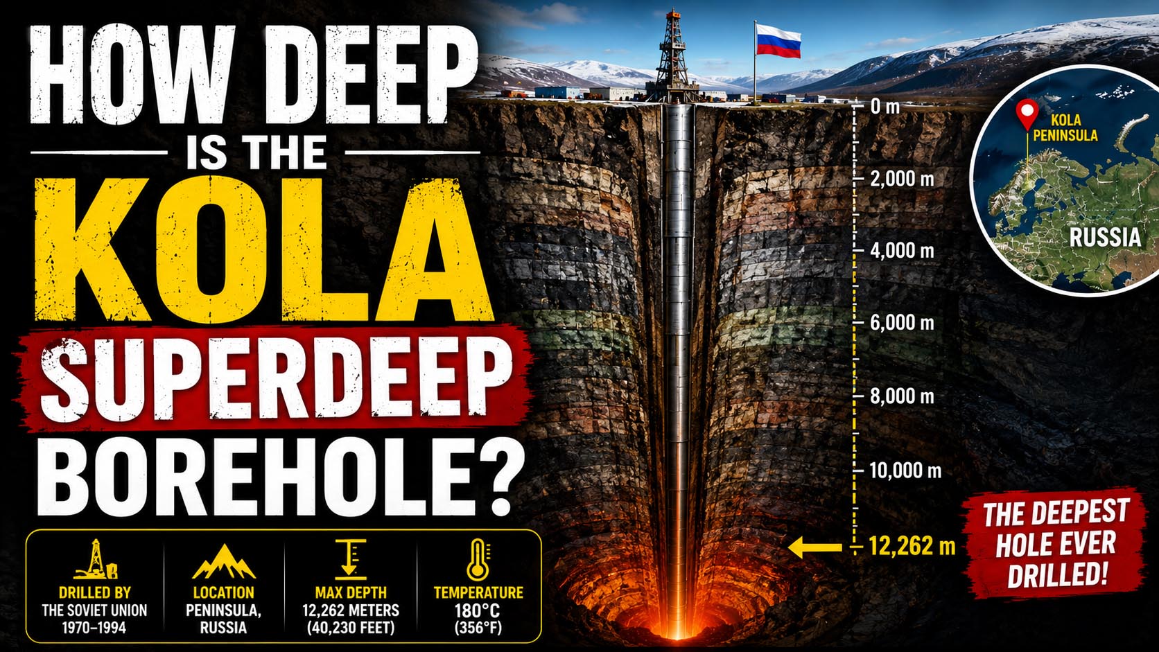 Kola Superdeep Borehole, deepest hole on Earth, deepest man made hole, Kola borehole, Kola Superdeep Borehole mystery, Kola Superdeep Borehole facts, deepest borehole ever, Russian borehole, Soviet drilling project, well to hell, well to hell story, Kola borehole sounds, Kola Superdeep Borehole Russia, Kola Peninsula, deepest scientific experiment, Earth crust drilling, deep Earth exploration, geology mystery, underground mystery, Earth drilling project, deepest vertical hole, Kola Superdeep Borehole documentary, mysterious hole in Russia, Earth crust research, underground discoveries, deep drilling technology, geothermal drilling, Earth geology, Soviet Union science project, Kola borehole myths, Kola Superdeep Borehole explained, Kola Superdeep Borehole history, Earth science facts, scientific drilling project, Earth layers, drilling into Earth, Earth crust structure, deep underground exploration, Russian scientific experiment, deepest hole mystery, geology documentary, underground temperature, Earth core exploration, ancient rocks discovery, underground fossils, hydrogen gas underground, scientific discoveries underground, Earth crust mystery, deep Earth mysteries, abandoned Russian site, Kola borehole legends, Earth geology article, deep Earth science, borehole engineering, drilling rig technology, Earth mantle exploration, underground heat, geothermal energy, scientific mysteries, strange discoveries underground, Kola hole, Kola Superdeep Borehole temperature, drilling history, Russian geology, mysterious scientific project, deepest hole documentary, Earth exploration documentary, Cold War science project, Soviet geological research, underground drilling machine, Earth crust experiment, geology research project, scientific curiosity, engineering marvel, abandoned borehole, mysterious sounds underground, fake hell sounds, viral mystery story, paranormal myths, science vs myths, underground pressure, rock formations, deep crust study, geological layers, Earth structure, Arctic drilling site, Russian Arctic mystery, Kola Peninsula Russia, scientific innovation, underground secrets, Earth science documentary, geology enthusiasts, Earth mysteries explained, hidden Earth secrets, drilling challenges, extreme underground heat, scientific research Russia, Earth exploration facts, geology students, Earth science education, geological engineering, underground experiments, scientific technology, rock pressure underground, deep Earth project, Earth crust analysis, ancient Earth rocks, underground water discovery, science history, scientific achievements, Russian engineering, geology facts for students, Earth drilling facts, deepest artificial hole, deep hole on Earth, underground exploration technology, geological discoveries, mysterious underground sounds, science mysteries, viral science myths, deep Earth temperatures, Earth science research, underground geology, deep drilling experiment, Arctic scientific station, Soviet engineering project, Earth crust layers, geology exploration, scientific drilling history, abandoned scientific facility, Earth exploration technology, geology knowledge, underground mysteries explained, Kola Superdeep Borehole YouTube, viral mystery documentary, scientific legends, mysterious Russia, Earth crust secrets, deep underground science, geological formations, underground drilling history, famous scientific projects, mysterious places on Earth, strange scientific discoveries, deep underground fossils, geology and Earth science, underground scientific research, Earth drilling documentary, ancient geological formations, Earth crust temperature, Russian mystery hole, scientific borehole, Earth science mystery, deepest hole facts, underground scientific discoveries, Earth geology mystery, deep crust drilling, Earth interior study, drilling project Russia, mysterious deep hole, Earth exploration mission, geology education, science facts, Earth crust investigation, underground scientific myths, famous geology project, Earth science channel, drilling technology explained, Kola borehole documentary, viral geology story, Earth mystery documentary, science exploration, Earth research project, underground heat study, scientific deep drilling, geological survey, Earth science experiments, Soviet science history, Russian scientific discoveries, engineering achievements, deep Earth engineering, geology video tags, educational science content, Earth exploration video, deep hole legends, mystery documentaries, viral science content, geological science facts, drilling machine documentary, underground world mystery, Earth crust exploration, Kola Superdeep Borehole full documentary, scientific mystery explained, Earth science videos, deep underground secrets, geology learning, scientific drilling facts, Earth core mystery, underground geology documentary, mystery science video, educational geology, Earth structure documentary, Earth science keywords, viral mystery tags, YouTube SEO tags, geology channel tags, science documentary tags, mysterious underground hole, drilling engineering, scientific exploration video, deep Earth facts, Earth science mysteries, underground rock study, Earth geology education, deep underground temperatures, famous Russian project, mysterious drilling site, abandoned scientific site, deep Earth research, underground fossil discoveries, science documentary keywords, geological mystery, Earth crust drilling facts, mysterious Earth hole, Earth science video SEO, educational science tags, geology research video, deep Earth documentary, Russian borehole mystery, Earth exploration science, underground geological formations, Earth science article keywords, Kola Superdeep Borehole full story, science and mystery, underground drilling science, Earth exploration history, geological discoveries Russia, scientific borehole project, mystery of the deepest hole, Earth science explained, deep underground drilling, scientific Earth project, viral documentary topic, mysterious geology, Earth crust secrets revealed, underground mystery facts, deep Earth drilling explained, scientific research documentary, Earth geology facts, geological engineering project, mysterious scientific discoveries, famous borehole, Earth science YouTube tags, deep Earth geology, underground heat mystery, Earth drilling engineering, deep scientific exploration, Earth crust temperature study, underground geology facts, mysterious underground world, Earth exploration mysteries, scientific project history, Russian Arctic drilling, Earth science tutorial, geology documentary SEO, underground science facts, Earth layers explained, drilling into Earth documentary, famous science mystery, scientific exploration Russia, geology video SEO, underground Earth research, Earth drilling myths, deep Earth technology, Earth science channel keywords, educational documentary tags, mysterious scientific project Russia, deepest borehole facts, Earth geology mystery explained, deep Earth secrets, scientific Earth discoveries, underground scientific exploration, geology research tags, Earth science project, mysterious deep drilling project, Earth structure facts, scientific mystery documentary, Kola borehole facts explained, deep underground exploration facts, Earth crust drilling documentary, educational geology video, viral Earth mystery, deep Earth scientific research, drilling through Earth crust, Soviet Union geology project, underground world exploration, Earth science myths, geology engineering documentary, scientific borehole facts, mysterious geology documentary, Earth crust drilling project, underground exploration documentary, Earth geology channel, scientific drilling technology, geology science facts, Earth research mysteries, underground Earth secrets, deep drilling machine, famous underground project, mysterious scientific experiment, deep Earth studies, scientific exploration history, underground Earth mysteries explained, Earth geology tutorial, deep drilling documentary, geological science documentary, scientific research project Russia, mystery hole facts, Earth crust geology, underground scientific facts, Earth exploration education, geology project history, famous Earth science project, underground geology research, deep Earth science facts, mysterious Russian borehole, geology documentary channel, Earth science content, viral science documentary, underground mysteries documentary, scientific engineering marvel, Earth crust drilling technology, deep Earth learning, Earth geology exploration, drilling engineering facts, mysterious Earth discoveries, underground scientific technology, deep hole in Russia, geology research documentary, scientific Earth drilling, Earth science viral tags, underground geology exploration, Earth structure research, geological mystery facts, deep Earth discoveries, drilling into crust, underground scientific mysteries, Earth geology explained, famous geological discoveries, deep Earth myths, mysterious underground sounds explained, underground exploration science, Earth crust study, educational Earth science, geological borehole project, science education video tags, Earth geology documentary SEO, deep underground science facts, Kola Superdeep Borehole mystery explained, geological research Russia, deep drilling science project, underground Earth layers, Earth exploration technology explained, scientific underground discoveries, Earth science enthusiasts, mysterious drilling experiment, underground Earth temperatures, geology facts video, Earth crust mystery explained, deep scientific drilling technology, educational geology documentary, viral scientific mystery, famous drilling project, Earth geology research explained, underground Earth exploration documentary, scientific discoveries Earth crust, drilling into Earth's crust, mysterious underground project, Earth science and geology, deep underground research, scientific Earth mysteries, geology education content, Earth drilling discoveries, underground science exploration, famous Soviet project, scientific geology project, Earth structure study, geology documentary YouTube, deep Earth exploration facts, Earth crust research project, mysterious science facts, underground Earth secrets explained, geological drilling facts, deep Earth educational video, Earth science documentary channel, viral geology documentary, underground mystery project, deep Earth drilling history, scientific research underground, geology mystery explained, Earth exploration research, underground geology technology, Earth crust scientific discoveries, deep drilling exploration, geology learning video, mysterious Earth science, underground scientific history, Earth geology mystery documentary, deep Earth engineering project, educational science documentary, famous geology mystery, underground exploration facts, scientific Earth crust study, geology science education, Earth drilling technology, mysterious underground discoveries explained, deep Earth exploration documentary, Earth structure mystery, underground geology mysteries, geological exploration Russia, scientific underground project, Earth science and mystery, drilling project documentary, geology educational content, Earth exploration channel, underground science documentary, deep Earth geology research, scientific drilling documentary, geology facts documentary, underground mystery exploration, Earth crust geology facts, deep underground discoveries explained, geological engineering facts, mysterious Earth exploration, scientific drilling machine, Earth geology studies, underground Earth documentary, famous scientific drilling project, deep Earth project explained, Earth science mystery documentary, underground research project, scientific exploration documentary, Earth drilling educational video, geology and mysteries, mysterious geology facts, deep Earth knowledge, underground Earth science video, scientific Earth exploration, Earth geology educational documentary, deep drilling project facts, geology research explained, mysterious deep Earth, Earth crust engineering, underground science education, scientific geology discoveries, Earth exploration explained, deep underground project, geology facts explained, mysterious Earth crust, scientific drilling research, Earth science deep drilling, underground geological discoveries, famous Earth mysteries, deep Earth borehole, underground science channel, Earth geology educational video, mysterious scientific borehole, deep Earth crust exploration, scientific Earth crust discoveries, geology documentary facts, Earth drilling mystery, underground geology project, deep Earth research explained, scientific underground exploration documentary, geology facts and mysteries, Earth structure geology, underground Earth discoveries, scientific engineering documentary, deep underground science documentary, Earth geology secrets, mysterious drilling technology, scientific Earth project documentary, underground geology explained, deep Earth scientific discoveries, Earth science borehole, famous scientific mystery project, underground Earth facts, geological drilling technology, scientific mystery facts, Earth exploration mysteries explained, deep underground geology, scientific Earth drilling facts, geology research education, underground mystery science, Earth geology discoveries, deep Earth structure, mysterious underground drilling, scientific geology exploration, Earth crust scientific research, deep Earth scientific project, underground Earth research explained, geology and Earth mysteries, scientific exploration facts, Earth science discoveries, underground borehole mystery, deep drilling discoveries, scientific Earth geology, Earth exploration learning, mysterious Earth project, geology science documentary SEO, underground Earth layers explained, deep Earth research documentary, scientific drilling explained, Earth geology secrets revealed, mysterious underground research, deep Earth exploration explained, geology science learning, scientific Earth discoveries explained, underground Earth structure, Earth crust geology explained, deep Earth scientific experiment, geology documentary learning, scientific drilling mysteries, Earth science exploration documentary, underground exploration explained, deep Earth geology documentary, mysterious underground science, Earth geology facts explained, scientific research mysteries, underground Earth exploration facts, deep Earth science documentary, Earth structure exploration, geology mysteries documentary, scientific Earth exploration documentary, underground drilling discoveries, deep Earth scientific facts, Earth geology engineering, mysterious underground geology, scientific Earth structure, underground science mysteries, deep Earth mystery documentary, Earth science research explained, geology educational documentary, scientific Earth crust exploration, underground Earth geology, deep drilling mysteries, Earth exploration geology, mysterious Earth drilling project, scientific geology documentary, underground Earth mysteries, deep Earth discoveries explained, Earth crust mystery documentary, scientific Earth facts, geology science research, underground scientific discoveries explained, deep Earth exploration learning, Earth geology mystery facts, scientific underground drilling, underground Earth science explained, deep Earth structure documentary, mysterious Earth science documentary, scientific geology facts explained, Earth exploration scientific project, underground geology educational video, deep Earth engineering documentary, scientific Earth mystery explained, geology exploration documentary, underground Earth research documentary, deep Earth crust study, scientific underground geology, Earth science geological research, mysterious scientific exploration, deep Earth geology explained, underground Earth secrets documentary, scientific drilling educational video, Earth geology exploration documentary, deep Earth borehole facts, scientific Earth geology documentary, underground Earth mysteries documentary, deep Earth project documentary, scientific geology mystery, Earth exploration science documentary, underground drilling research, deep Earth exploration science, mysterious Earth geology documentary, scientific Earth crust mystery, geology and science documentary, underground Earth structure explained, deep Earth mystery explained, scientific exploration geology, Earth geology scientific discoveries, underground drilling technology explained, deep Earth research facts, scientific underground mysteries, Earth science geology documentary, mysterious underground Earth exploration, deep Earth scientific exploration documentary, Earth geology drilling project, scientific Earth engineering, underground Earth geology documentary, deep Earth mysteries explained, geology science exploration, scientific drilling discoveries, Earth exploration documentary SEO, underground Earth project, deep Earth science exploration, mysterious scientific drilling project, Earth geology and mysteries, scientific Earth structure exploration, underground geology documentary SEO, deep Earth crust mystery, scientific Earth geology research, underground Earth drilling project, deep Earth exploration engineering, Earth science underground mysteries, scientific geology research documentary, underground Earth scientific discoveries, deep Earth documentary SEO, mysterious underground exploration documentary, scientific Earth drilling documentary, Earth geology exploration facts, underground Earth mystery explained, deep Earth science facts explained, scientific exploration engineering, geology documentary mystery, underground Earth discoveries documentary, deep Earth geological research, scientific Earth science project, underground geology scientific discoveries, deep Earth exploration project, Earth geology documentary explained, mysterious scientific discoveries underground, scientific Earth crust drilling, underground Earth exploration explained, deep Earth science explained, Earth exploration geological project, scientific drilling research documentary, underground Earth scientific research, deep Earth mystery facts, geology exploration facts, scientific underground Earth project, Earth geology and science, underground drilling scientific discoveries, deep Earth engineering facts, scientific Earth geology explained, underground Earth mysteries facts, deep Earth exploration discoveries, geology science project, scientific Earth exploration explained, underground Earth crust research, deep Earth geology facts explained, Earth science and geology documentary